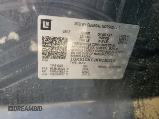 2019 GMC Yukon XL SLT with VIN 1GKS1GKC1KR130314, listed as a Copart auction lot 48037435 with 152,870 mi miles and Salvage Title. Bid and sale history available at carsss.com. Image 16.