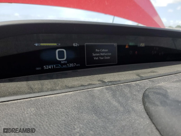 2022 Toyota Prius Prime LE with VIN JTDKAMFP7N3220095, listed as a Copart auction lot 51100625 with 52,411 mi miles and Salvage Title. Bid and sale history available at carsss.com. Image 9.