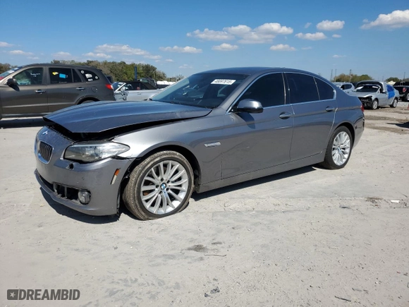 2015 BMW 5 Series 528i xDrive with VIN WBA5A7C51FD623774, listed as a Copart auction lot 46697615 with 165,115 mi miles and Salvage Title. Bid and sale history available at carsss.com. Image 1.