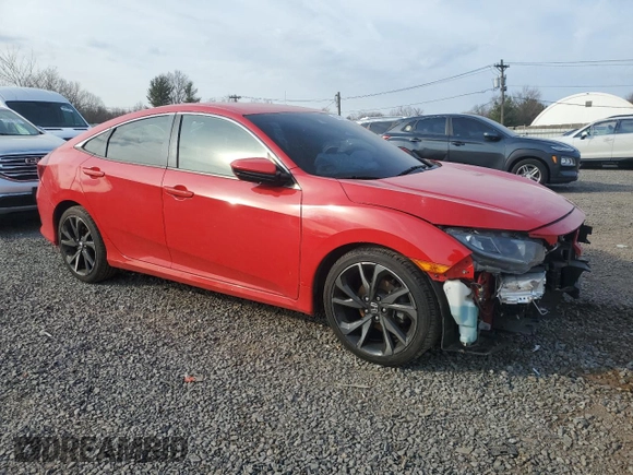 2019 Honda Civic Sport with VIN 2HGFC2F82KH597601, listed as a Copart auction lot 48484185 with 81,778 mi miles and Salvage title. Bid and sale history available at DreamBid. Image 4.