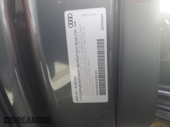 2020 Audi S5 Premium Plus z VIN WAUY4GF59LN000344, wystawiony jako Copart lot #74332754 z przebiegiem Nie podano mil oraz Nie do naprawy. Historia ofert i sprzedaży dostępna na DreamBid. Obrazek 13.