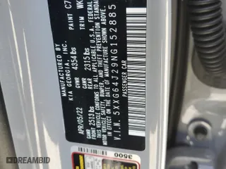 2022 Kia K5 GT-Line with VIN 5XXG64J29NG152885, listed as a Copart auction lot 52148925 with 15,795 mi miles and Salvage Title. Bid and sale history available at carsss.com. Image 12.