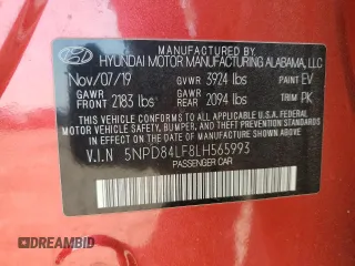 2020 Hyundai Elantra SEL z VIN 5NPD84LF8LH565993, wystawiony jako Copart lot #54225005 z przebiegiem 102 484 mil mil oraz Szkoda całkowita • Salvage title. Historia ofert i sprzedaży dostępna na DreamBid. Obrazek 13.