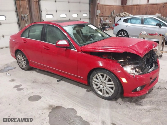 2009 Mercedes-Benz C-Class 3.0L Sport with VIN WDDGF54X49R077132, listed as a IAAI auction lot 41920266 with 85,558 mi miles. Bid and sale history available at carsss.com. Image 1.