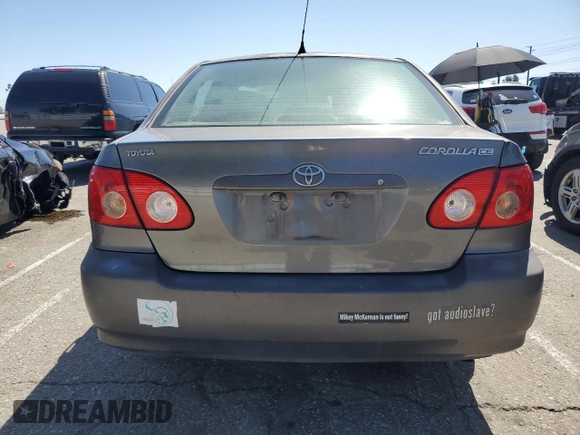 2008 Toyota Corolla CE with VIN 1NXBR32E68Z038695, listed as a Copart auction lot 49188965 with 255,802 mi miles and Salvage Title. Bid and sale history available at DreamBid. Image 6.