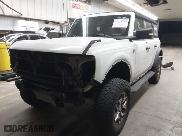 2021 Ford Bronco with VIN 1FMEE5DP2MLA94460, listed as a IAAI auction lot 41615753 with 43,808 mi miles and . Bid and sale history available at DreamBid. Image 19.