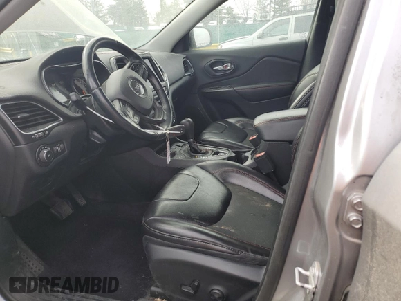 2019 Jeep Cherokee Trailhawk with VIN 1C4PJMBX8KD314746, listed as a Copart auction lot 51801135 with 124,281 mi miles and Salvage title. Bid and sale history available at DreamBid. Image 7.