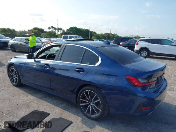 2021 BMW 3 Series 330i with VIN 3MW5R1J00M8C11837, listed as a IAAI auction lot 41964907 with 37,144 mi miles and . Bid and sale history available at carsss.com. Image 3.
