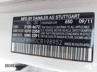 2012 Mercedes-Benz C 300 Sport с VIN WDDGF8BB0CR198952, выставлен на аукционе IAAI как лот 42217652 с пробегом 138 919 миль миль и . История ставок и продаж доступна на DreamBid. Изображение 9.
