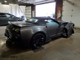 2017 Chevrolet Corvette Z06 2LZ with VIN 1G1YS3D61H5604497, listed as a Copart auction lot 51627535 with 47,429 mi miles and Salvage Title. Bid and sale history available at carsss.com. Image 3.