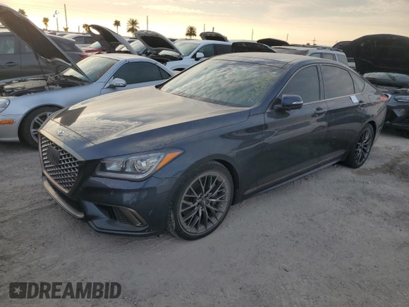 2020 Genesis G80 3.8L with VIN KMTFN4JE2LU328905, listed as a Copart auction lot 74858024 with 0 mi miles and Salvage Title. Bid and sale history available at carsss.com. Image 1.