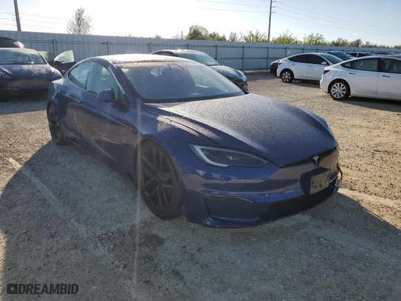 2022 Tesla Model S Plaid with VIN 5YJSA1E63NF472694, listed as a Copart auction lot 74559844 with 0 mi miles and Non Repairable. Bid and sale history available at carsss.com. Image 4.
