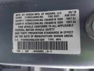 2018 Honda CR-V EX-L with VIN 7FARW2H88JE051829, listed as a IAAI auction lot 41517779 with 69,857 mi miles. Bid and sale history available at carsss.com. Image 9.