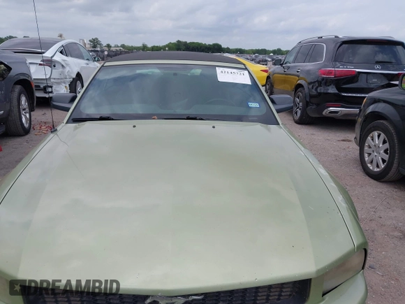 2005 Ford Mustang Deluxe with VIN 1ZVFT84N555249312, listed as a IAAI auction lot 42145721 with 334,417 mi miles. Bid and sale history available at carsss.com. Image 6.