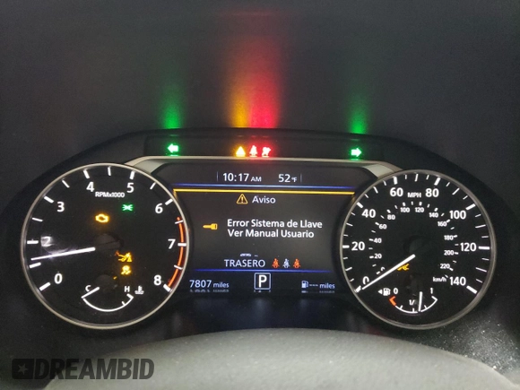 2025 Nissan Altima SR with VIN 1N4BL4CV1SN315884, listed as a Copart auction lot 47786785 with 7,807 mi miles and Salvage Title. Bid and sale history available at DreamBid. Image 9.