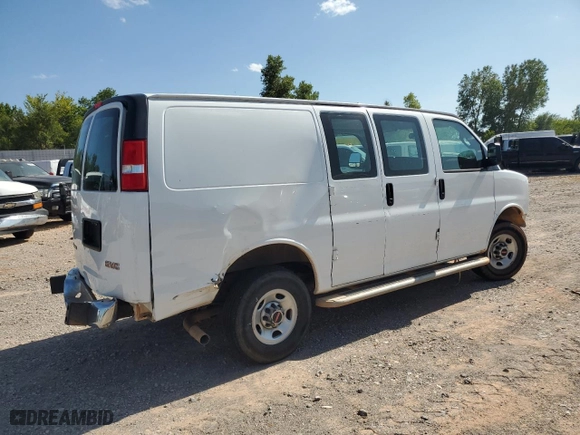 2022 GMC Savana Cargo Van with VIN 1GTW7AFP0N1234382, listed as a Copart auction lot 65016334 with 0 mi miles and Clean Title. Bid and sale history available at carsss.com. Image 3.