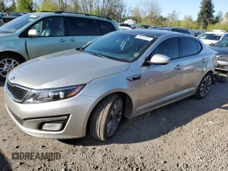 2015 Kia Optima SX Turbo with VIN 5XXGR4A64FG369434, listed as a Copart auction lot 53013555 with 119,398 mi miles and Salvage title. Bid and sale history available at DreamBid. Image 1.