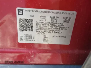 2020 GMC Terrain SLT с VIN 3GKALVEV6LL246477, выставлен на аукционе Copart как лот 57097355 с пробегом 100 902 миль миль и Списание • Salvage title. История ставок и продаж доступна на DreamBid. Изображение 12.