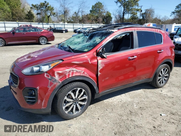 2018 Kia Sportage EX with VIN KNDPN3ACXJ7413370, listed as a Copart auction lot 50343735 with 67,008 mi miles and Salvage Title. Bid and sale history available at DreamBid. Image 1.
