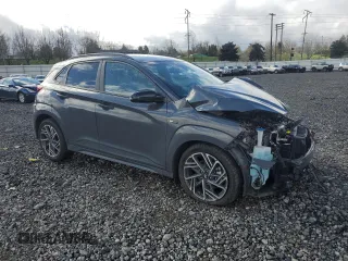 2023 Hyundai Kona N Line with VIN KM8K3CA31PU021562, listed as a Copart auction lot 47849535 with 12,428 mi miles and Salvage Title. Bid and sale history available at carsss.com. Image 4.