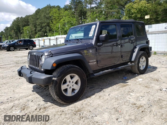 2018 Jeep Wrangler JK Unlimited Sport S with VIN 1C4BJWDG4JL863268, listed as a Copart auction lot 54135124 with 109,417 mi miles and Salvage Title. Bid and sale history available at carsss.com. Image 1.