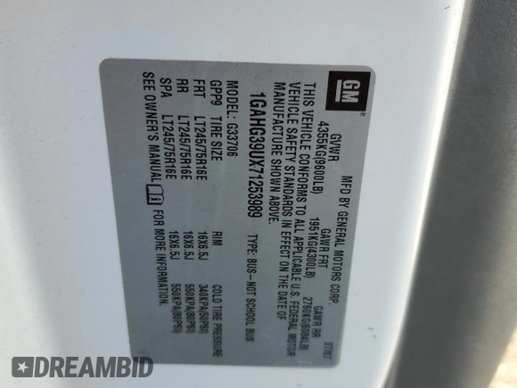 2007 Chevrolet Express Passenger с VIN 1GAHG39UX71253989, выставлен на аукционе Copart как лот 78352934 с пробегом 161 989 миль миль и Списание • Salvage title. История ставок и продаж доступна на DreamBid. Изображение 13.