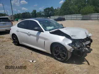 2018 Alfa Romeo Giulia Ti Sport with VIN ZARFAECN3J7599728, listed as a Copart auction lot 57711005 with Not provided miles and Salvage title. Bid and sale history available at DreamBid. Image 4.