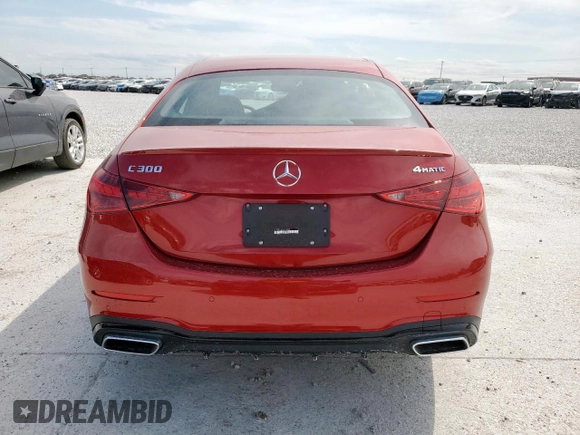 2023 Mercedes-Benz C 300 with VIN W1KAF4HB0PR109991, listed as a Copart auction lot 50087035 with 5,548 mi miles and Salvage Title. Bid and sale history available at DreamBid. Image 6.