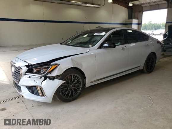 2018 Genesis G80 3.3T Sport with VIN KMHGN4JB1JU260498, listed as a Copart auction lot 73844514 with 103,872 mi miles and Salvage Title. Bid and sale history available at carsss.com. Image 1.