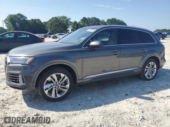 2023 Audi Q7 Premium z VIN WA1AXBF72PD021414, wystawiony jako Copart lot #60467114 z przebiegiem 36 872 mil mil oraz Szkoda całkowita • Salvage title. Historia ofert i sprzedaży dostępna na DreamBid. Obrazek 1.