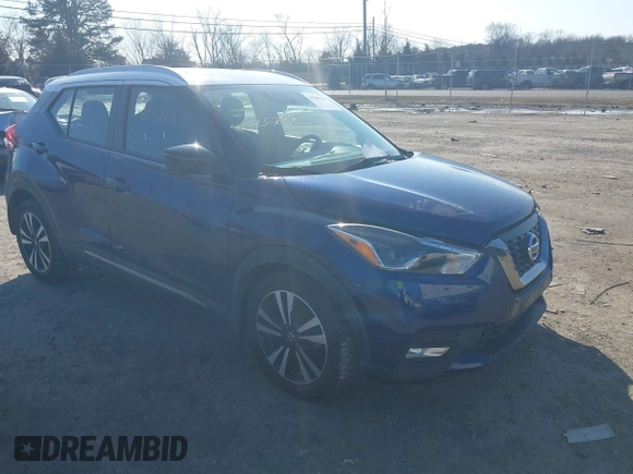 2018 Nissan Kicks SV with VIN 3N1CP5CUXJL525112, listed as a IAAI auction lot 41505288 with 50,019 mi miles and . Bid and sale history available at DreamBid. Image 1.