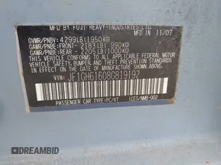 2008 Subaru Impreza i с VIN JF1GH61608G819192, выставлен на аукционе IAAI как лот 42294863 с пробегом 163 105 миль миль и . История ставок и продаж доступна на DreamBid. Изображение 9.