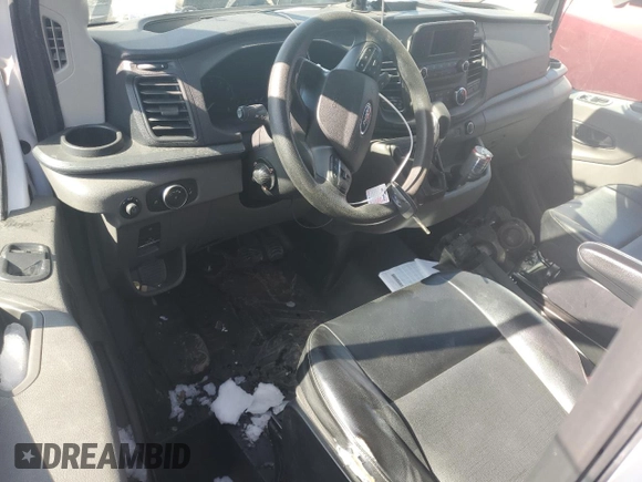 2021 Ford Transit Cargo with VIN 1FTBW3X80MKA65719, listed as a Copart auction lot 46343285 with 85,486 mi miles and Salvage Title. Bid and sale history available at carsss.com. Image 8.