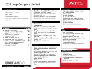 2023 Jeep Compass (RED) Edition with VIN 3C4NJDCN7PT527581, listed as a Copart auction lot 53448295 with Not Provided miles and Non Repairable. Bid and sale history available at carsss.com. Image 13.