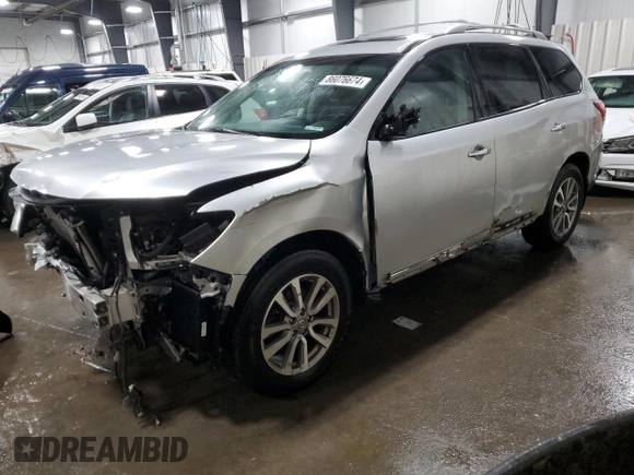 2013 Nissan Pathfinder Platinum with VIN 5N1AR2MM8DC626172, listed as a Copart auction lot 86076674 with 94,168 mi miles and Salvage Title. Bid and sale history available at carsss.com. Image 1.