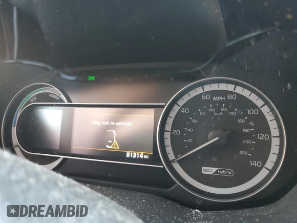 2020 Kia Niro LX with VIN KNDCB3LC2L5419571, listed as a Copart auction lot 45671035 with 81,314 mi miles and Salvage Title. Bid and sale history available at DreamBid. Image 9.