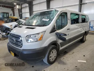 2019 Ford Transit Passenger XL with VIN 1FBZX2ZM9KKA06377, listed as a Copart auction lot 43144675 with 105,313 mi miles and Salvage Title. Bid and sale history available at carsss.com. Image 1.