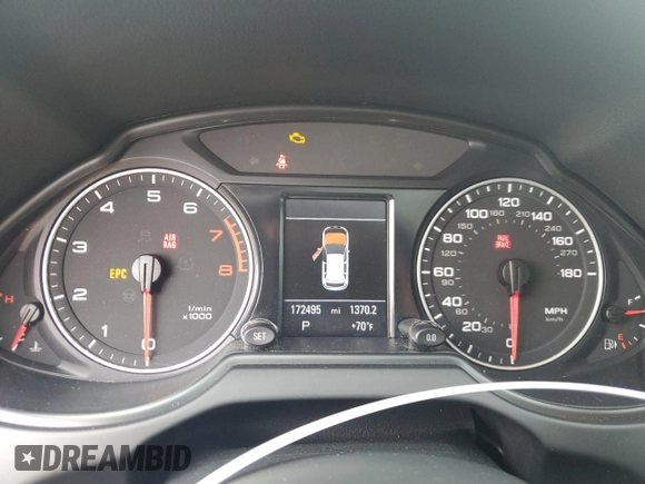 2011 Audi Q5 Premium Plus with VIN WA1DKAFP6BA078778, listed as a Copart auction lot 58724045 with 172,495 mi miles and Salvage title. Bid and sale history available at DreamBid. Image 9.