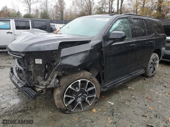 2022 Chevrolet Tahoe RST with VIN 1GNSKRKD7NR208703, listed as a Copart auction lot 81828504 with 0 mi miles and Salvage Title. Bid and sale history available at carsss.com. Image 1.