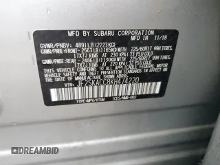 2019 Subaru Forester with VIN JF2SKACC8KH474220, listed as a Copart auction lot 56480785 with 20,482 mi miles and Salvage title. Bid and sale history available at DreamBid. Image 14.