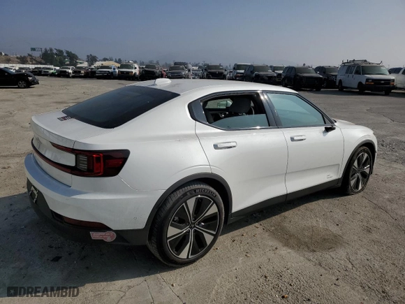 2024 Polestar 2 with VIN YSMFE3KA5RL237277, listed as a Copart auction lot 83460924 with 4,121 mi miles and Salvage Title. Bid and sale history available at carsss.com. Image 3.