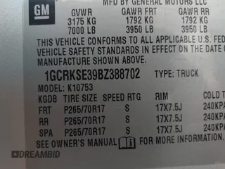 2011 Chevrolet Silverado 1500 LT with VIN 1GCRKSE39BZ388702, listed as a IAAI auction lot 41921374 with 124,322 mi miles and . Bid and sale history available at DreamBid. Image 9.