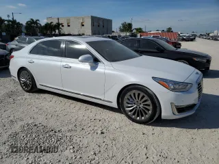 2019 Genesis G90 z VIN KMTF54JH1KU054539, wystawiony jako Copart lot #81937834 z przebiegiem 27 024 mil mil oraz Nie do naprawy • Non repairable. Historia ofert i sprzedaży dostępna na DreamBid. Obrazek 4.