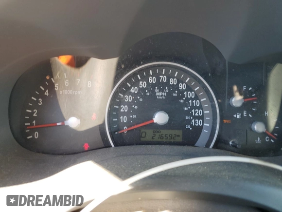 2007 Kia Sedona EX with VIN KNDMB233076166751, listed as a Copart auction lot 50443565 with 216,592 mi miles and Salvage Title. Bid and sale history available at carsss.com. Image 9.