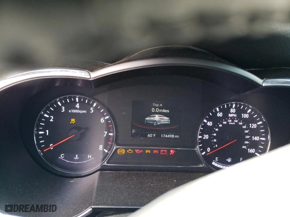 2013 Kia Optima SX w/Limited Pkg with VIN 5XXGR4A60DG138186, listed as a Copart auction lot 50571865 with 174,498 mi miles and Salvage Title. Bid and sale history available at carsss.com. Image 9.
