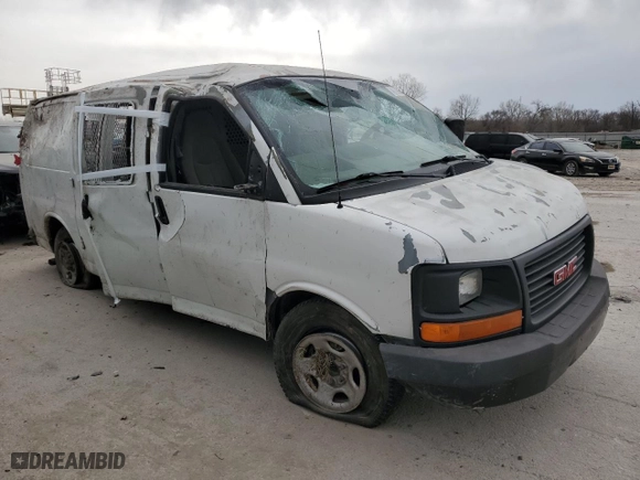 2004 GMC Savana Cargo Van with VIN 1GTFG15X541139395, listed as a Copart auction lot 49106595 with 0 mi miles and Salvage Title. Bid and sale history available at carsss.com. Image 4.