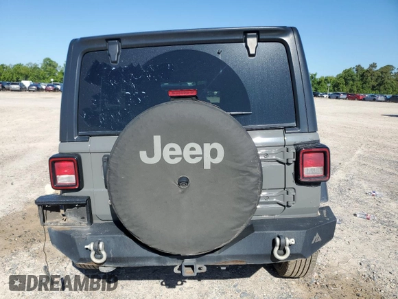 2018 Jeep Wrangler Unlimited Sport S with VIN 1C4HJXDG8JW227693, listed as a Copart auction lot 56694565 with 134,638 mi miles and Salvage title. Bid and sale history available at DreamBid. Image 6.