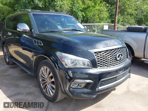 2016 Infiniti QX80 with VIN JN8AZ2NE9G9125213, listed as a IAAI auction lot 42397559 with 187,304 mi miles and . Bid and sale history available at DreamBid. Image 1.