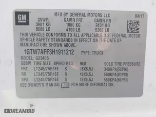 2017 GMC Savana Cargo Van with VIN 1GTW7AFF3H1911212, listed as a IAAI auction lot 41153971 with 111,586 mi miles. Bid and sale history available at carsss.com. Image 9.