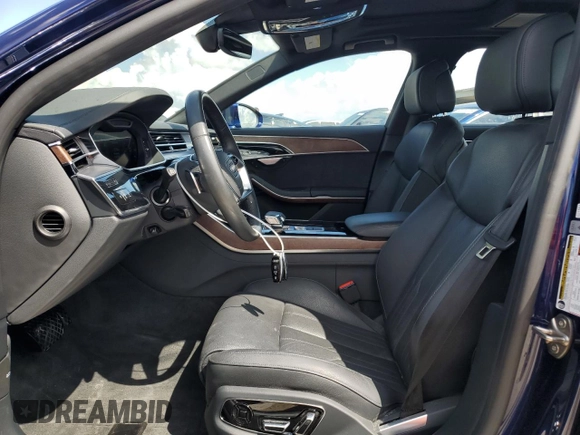 2021 Audi A8 with VIN WAU8DAF8XMN027495, listed as a Copart auction lot 50395145 with 19,508 mi miles and Salvage Title. Bid and sale history available at carsss.com. Image 7.